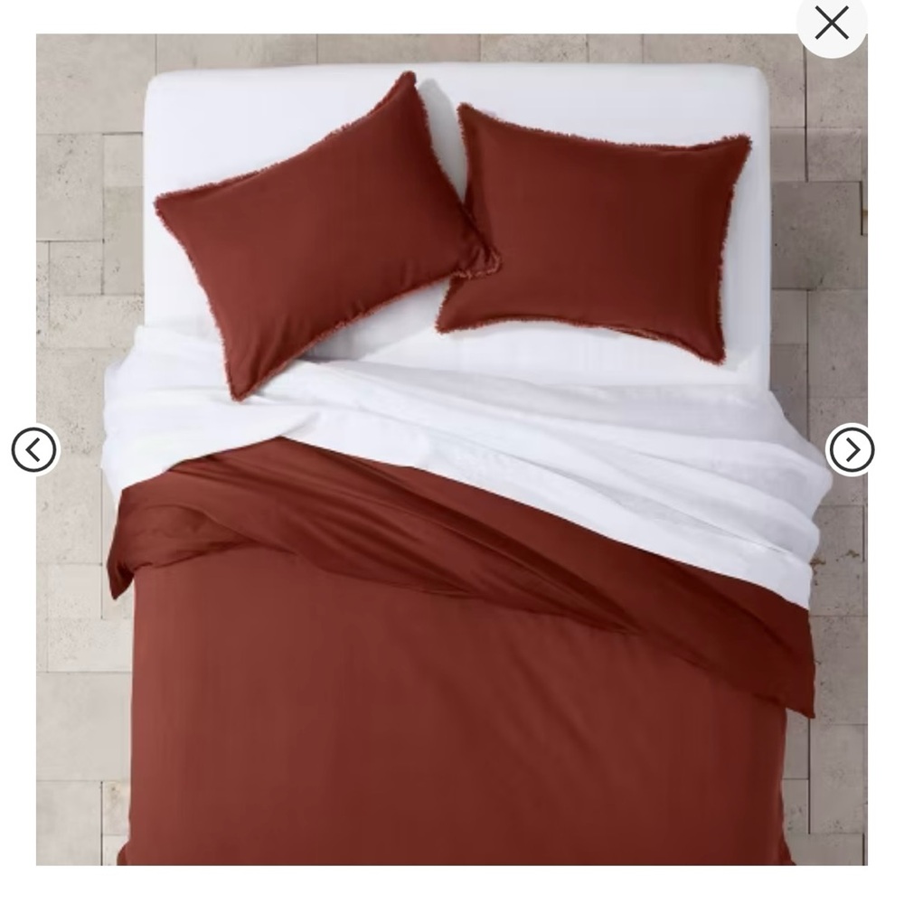 Casaluna Heavyweight Linen Blend Duvet Cover KING dark clay color